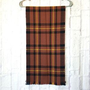 ACRYLIC ORLON VINTAGE Plaid Scarf